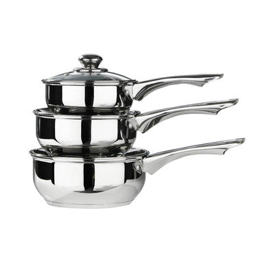 3-Piece Stainless Steel Saucepan Set