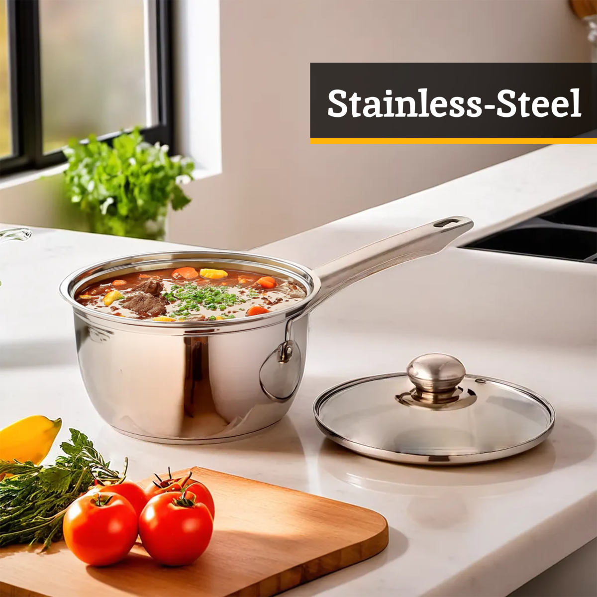 3-Piece Stainless Steel Saucepan Set