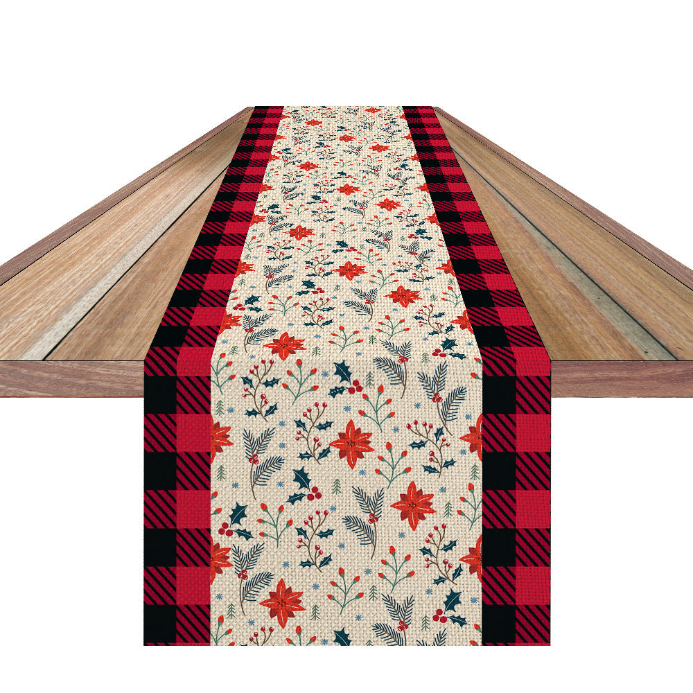 Christmas Table Runner Plaid Pattern