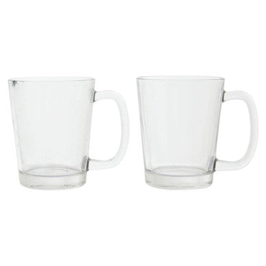 Clear Glass Mugs – Set of 4