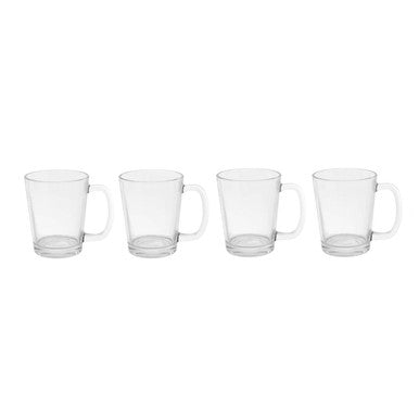 Clear Glass Mugs – Set of 4
