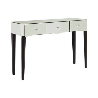 Silver Mirrored Console Table with 3 Drawers