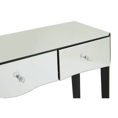 Silver Mirrored Console Table with 3 Drawers