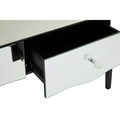 Silver Mirrored Console Table with 3 Drawers