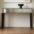 Silver Mirrored Console Table with 3 Drawers