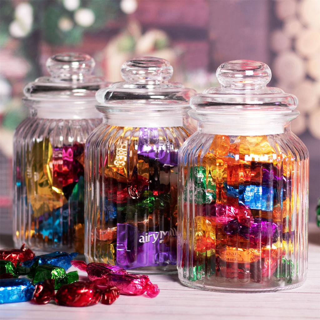 Vintage Airtight Glass Jars 990ml - Set of 3