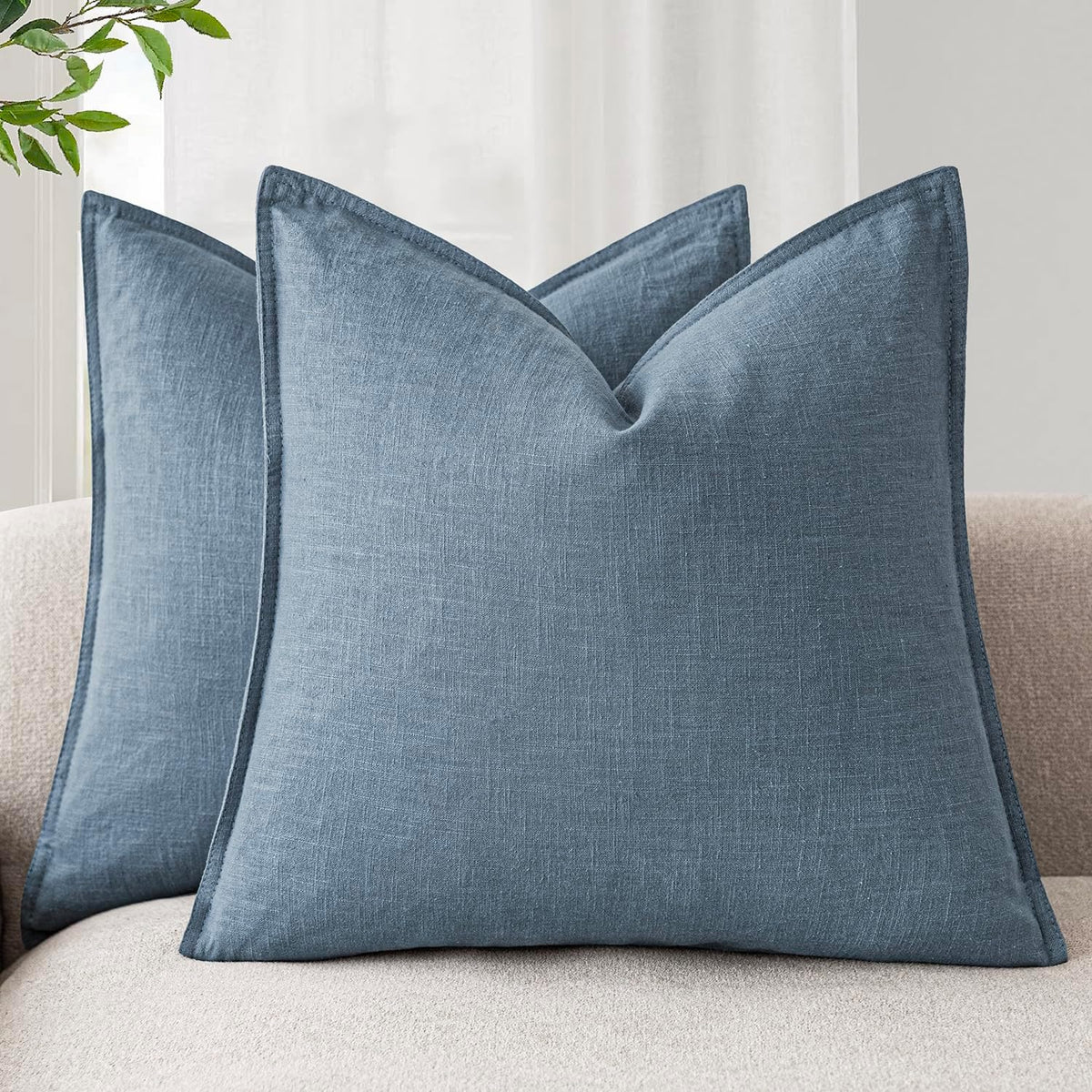 Linen-Style Cushion Covers – Set of 2