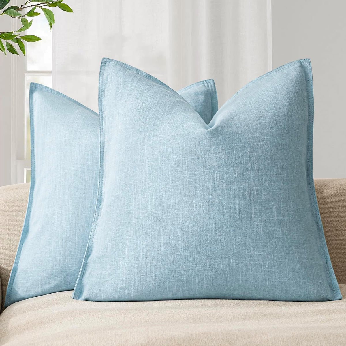 Linen-Style Cushion Covers – Set of 2