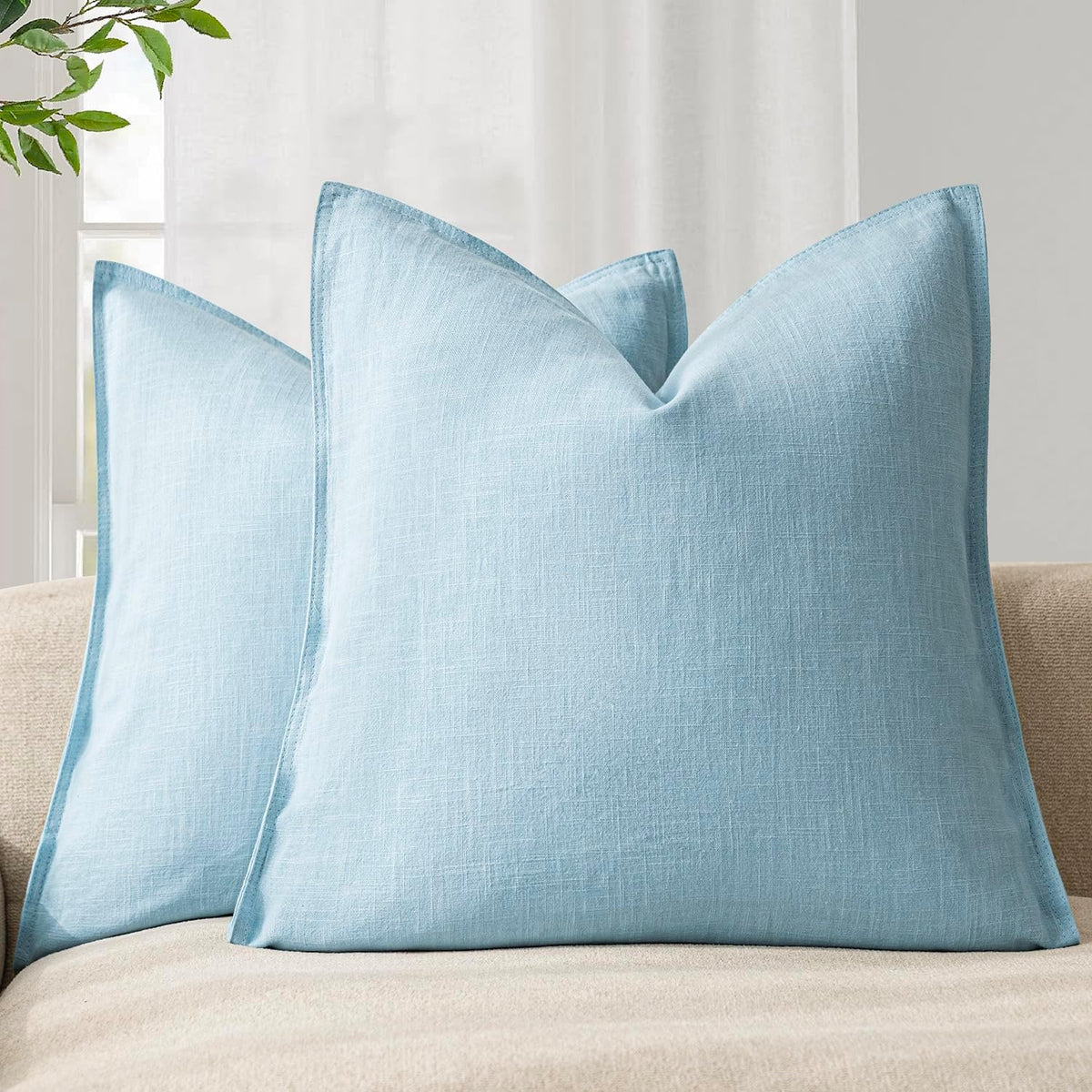 Linen-Style Cushion Covers – Set of 2