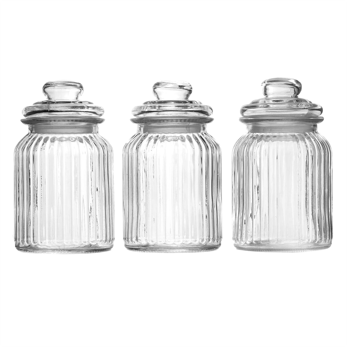 Vintage Airtight Glass Jars 990ml - Set of 3