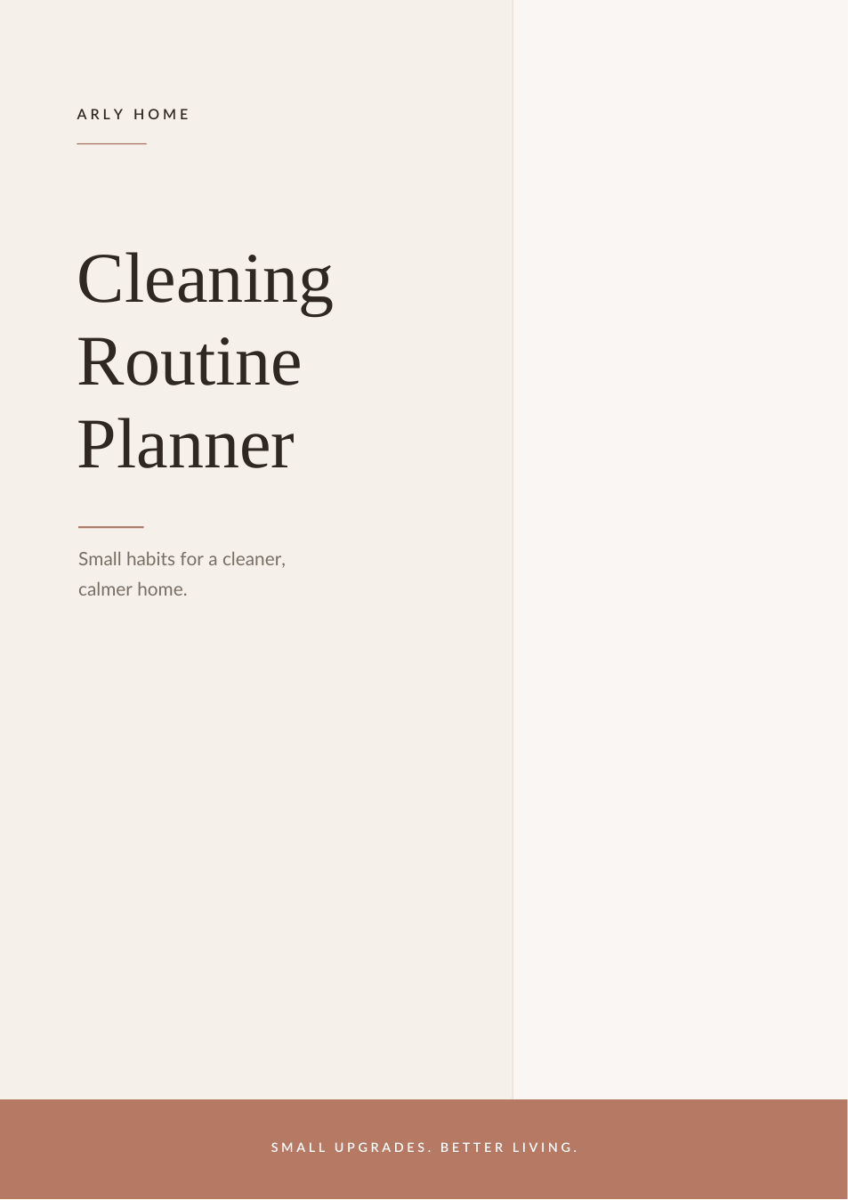Cleaning Routine Planner digital printable cover