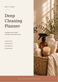 Deep Cleaning Planner digital printable cover
