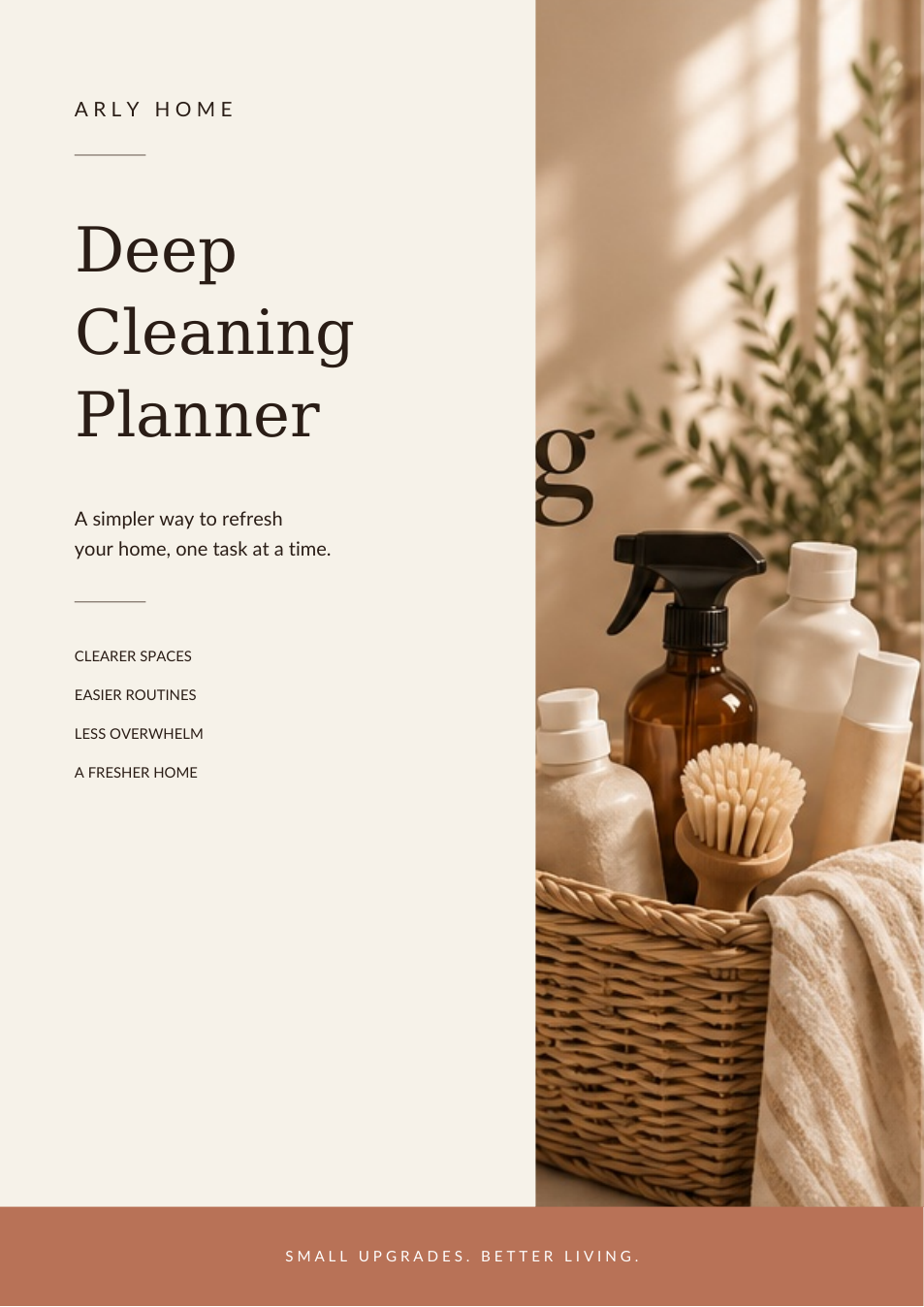 Deep Cleaning Planner digital printable cover