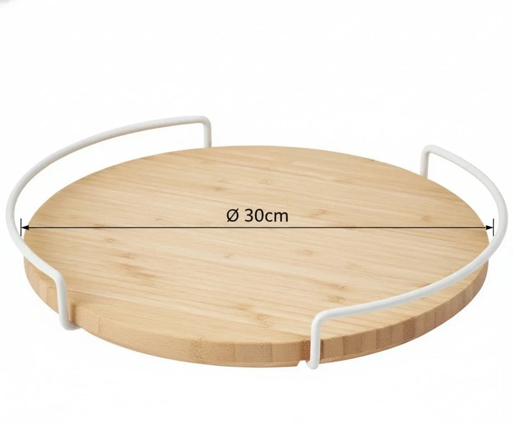 30cm Wooden Lazy Suzan   Rotating Organiser