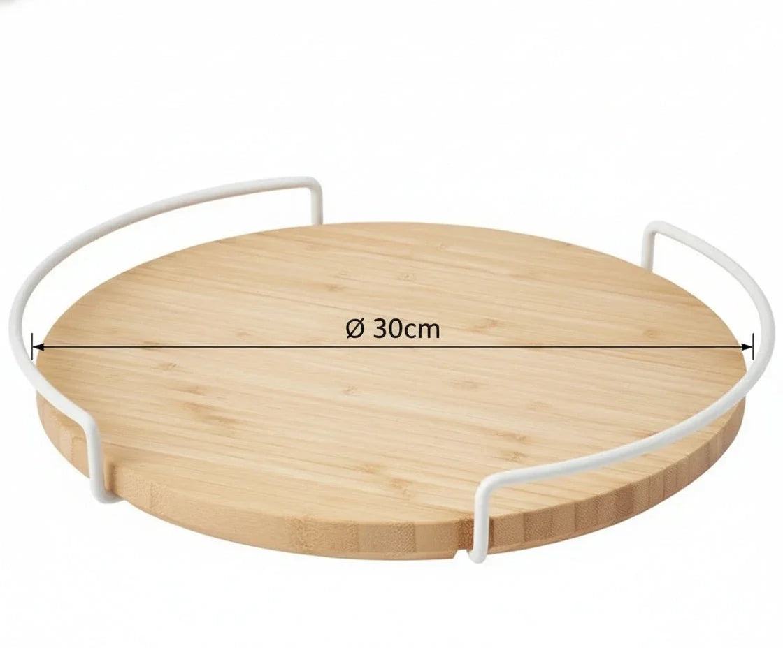 30cm Wooden Lazy Suzan   Rotating Organiser