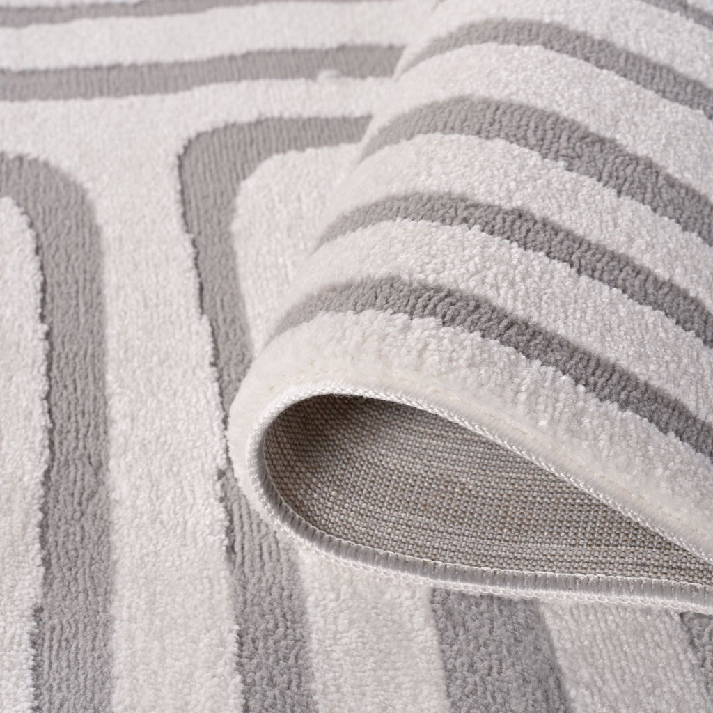 Modern Grey Geometric Rug
