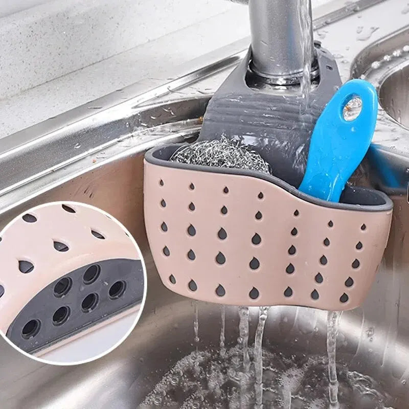 Adjustable Sink Soap & Sponge Holder