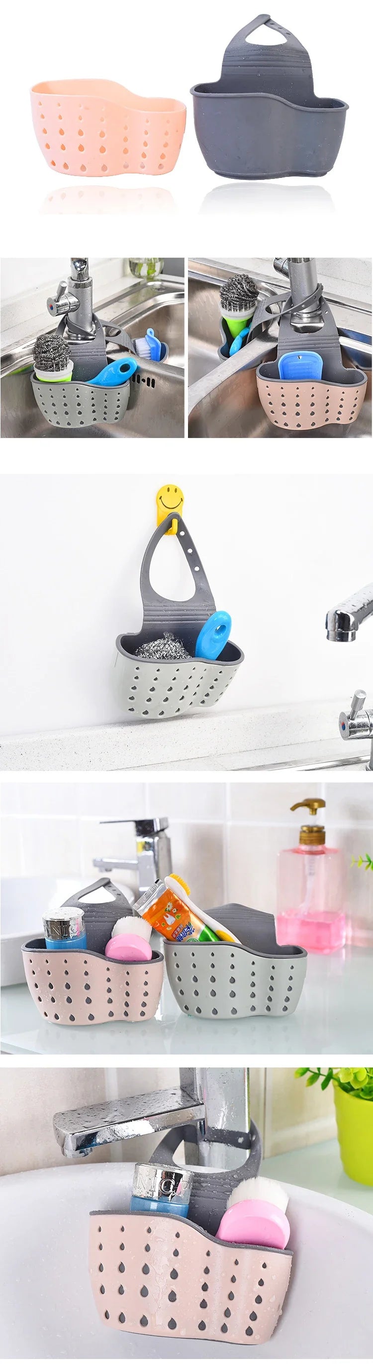 Adjustable Sink Soap & Sponge Holder