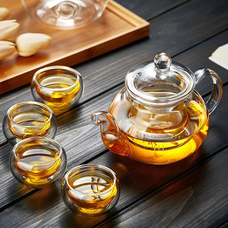 Heat-Resistant Glass Teapot with Infuser