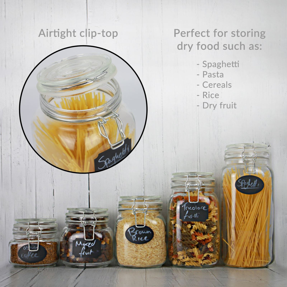 Glass Storage Jars - Set of 5