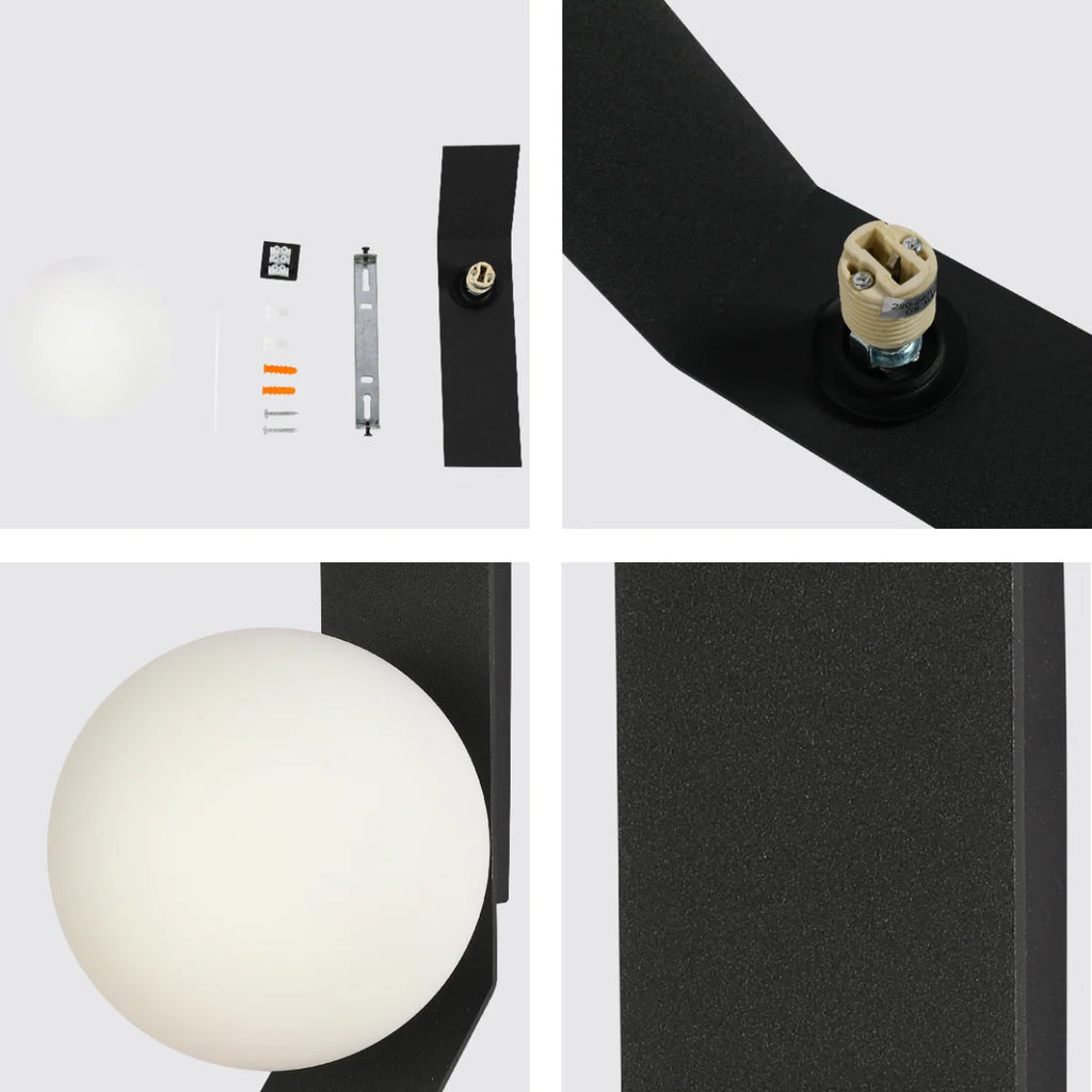 Adjustable Opal Glass Globe Wall Light