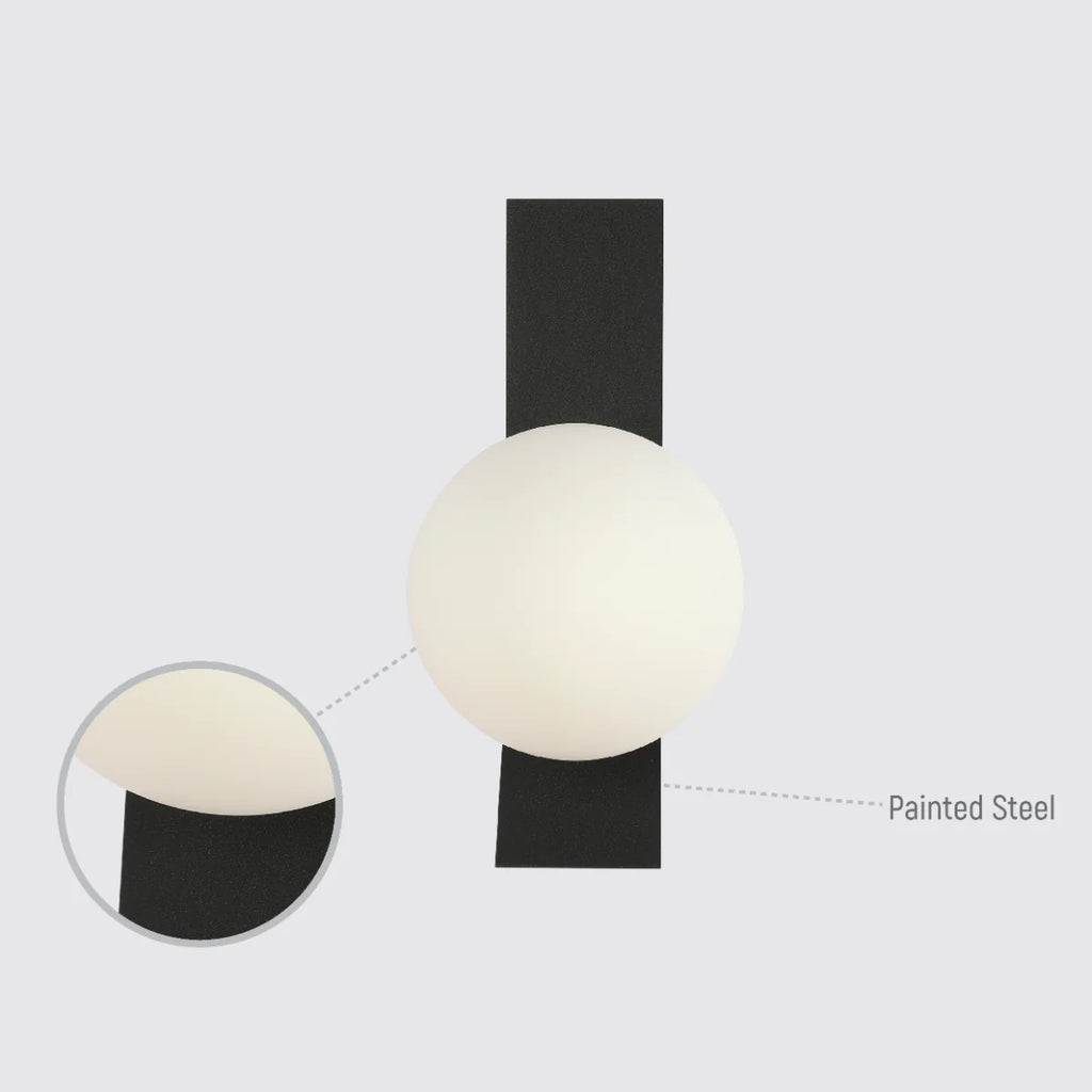 Adjustable Opal Glass Globe Wall Light