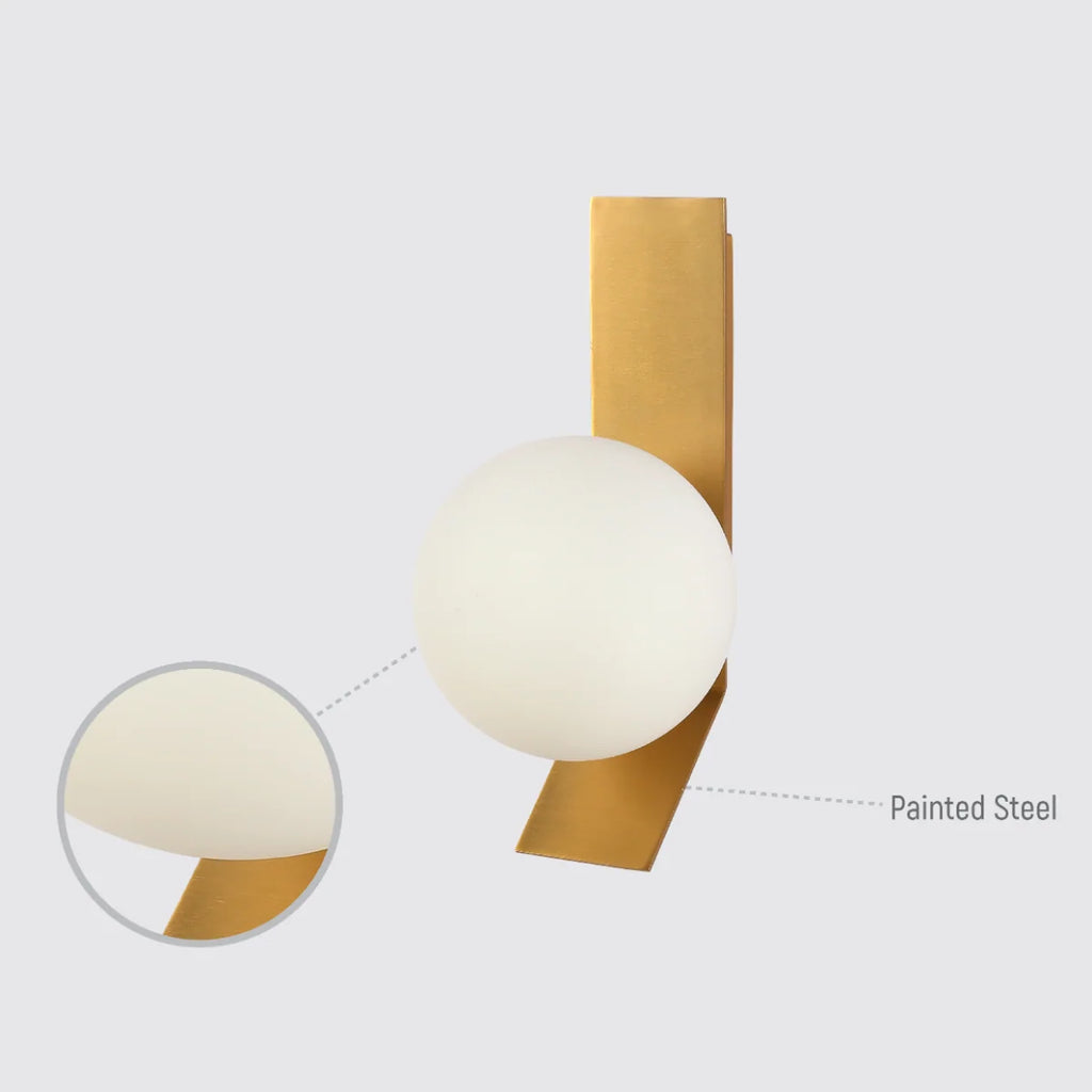 Adjustable Opal Glass Globe Wall Light