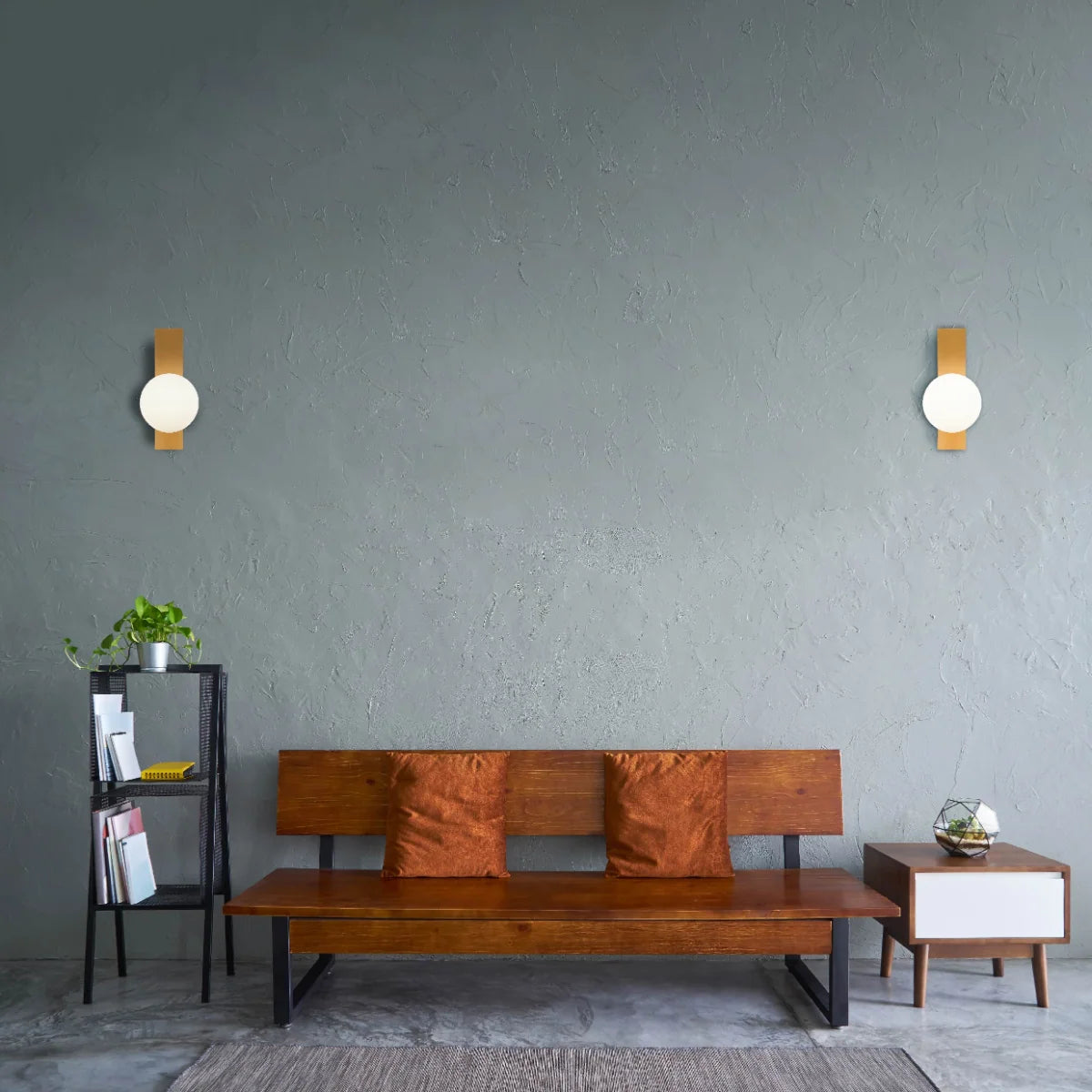 Adjustable Opal Glass Globe Wall Light