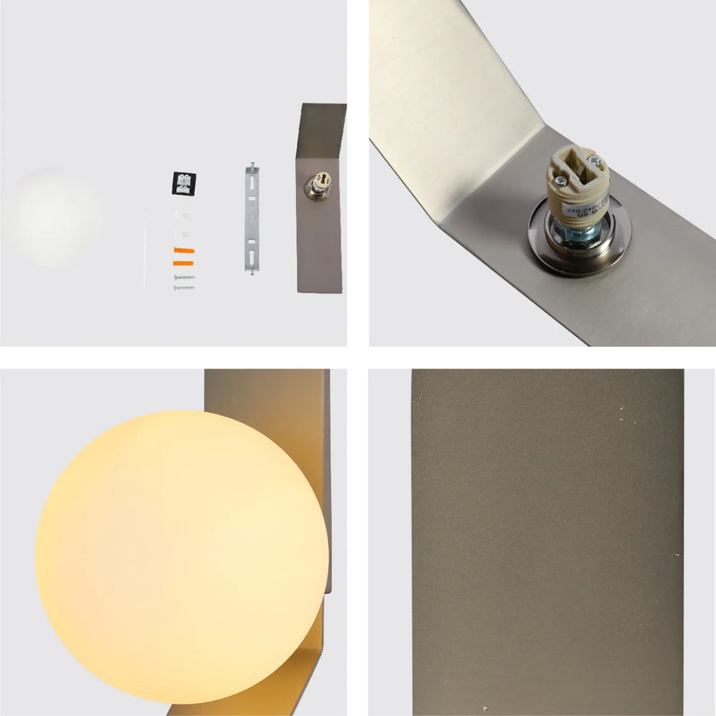 Adjustable Opal Glass Globe Wall Light