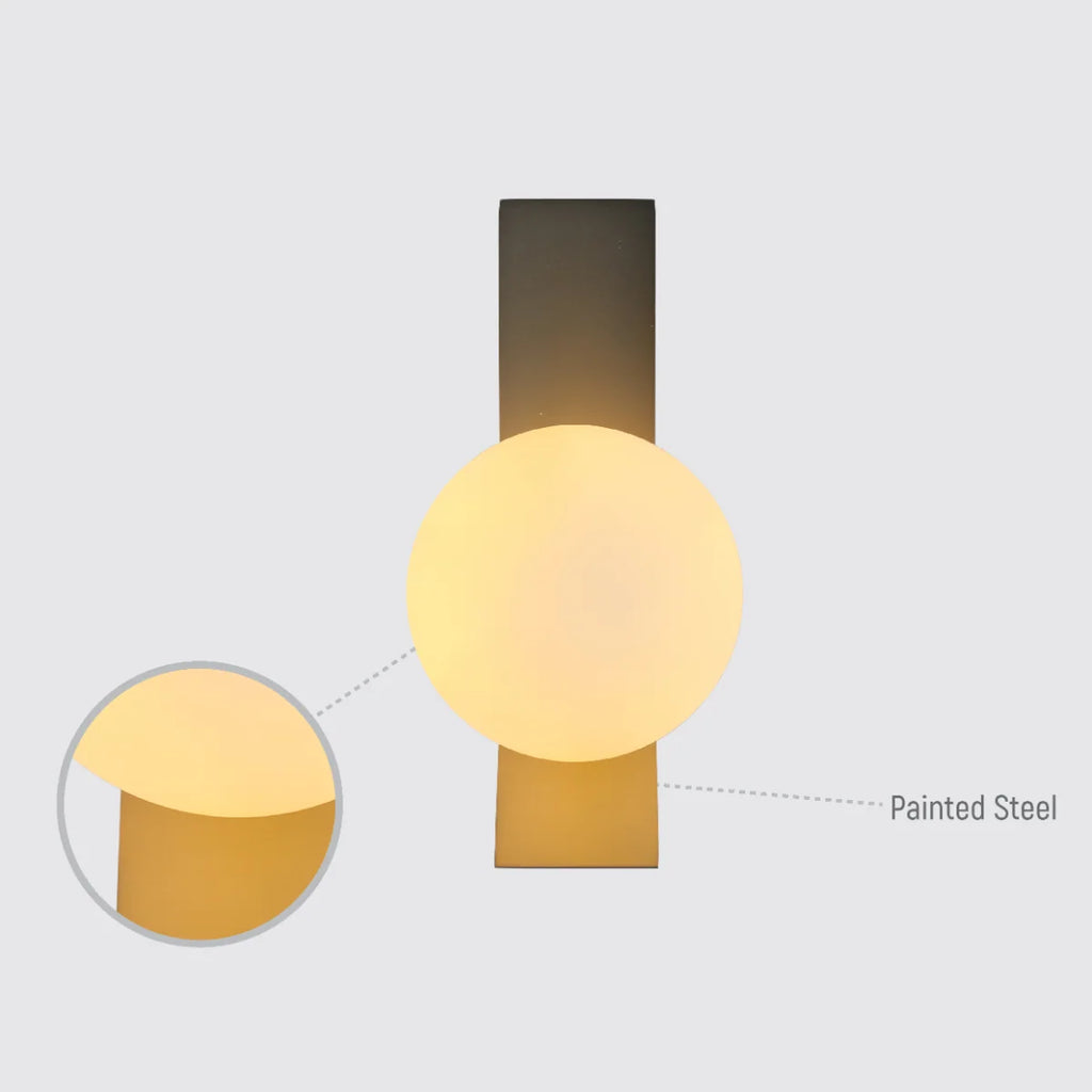Adjustable Opal Glass Globe Wall Light