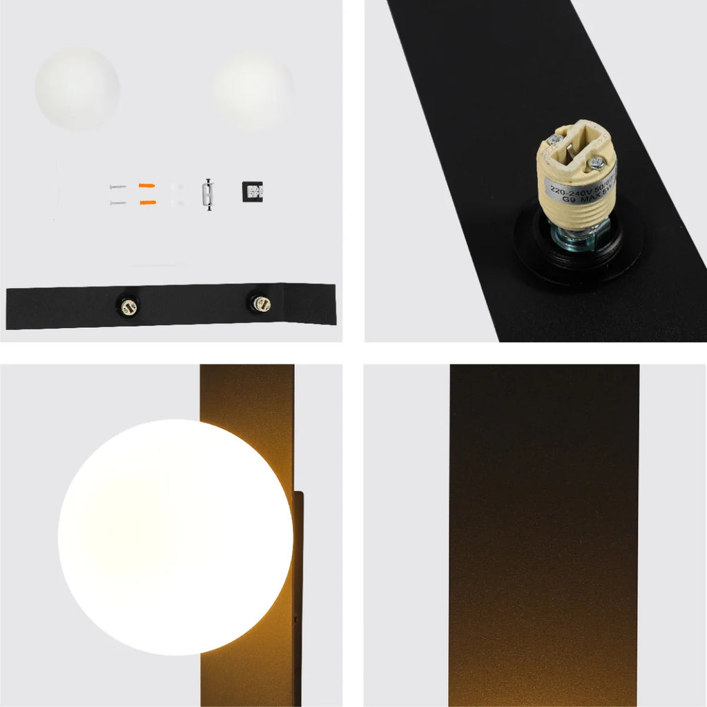 Adjustable Opal Glass Globe Wall Light