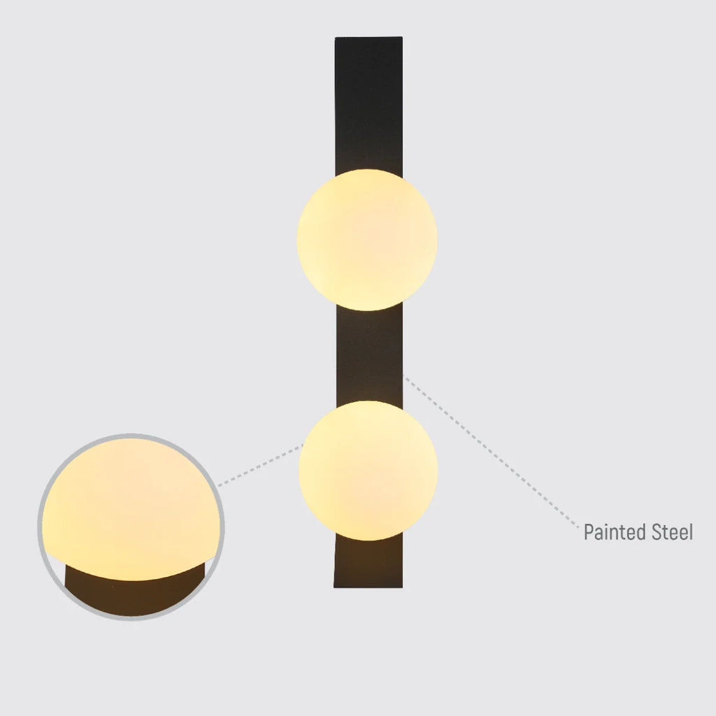 Adjustable Opal Glass Globe Wall Light