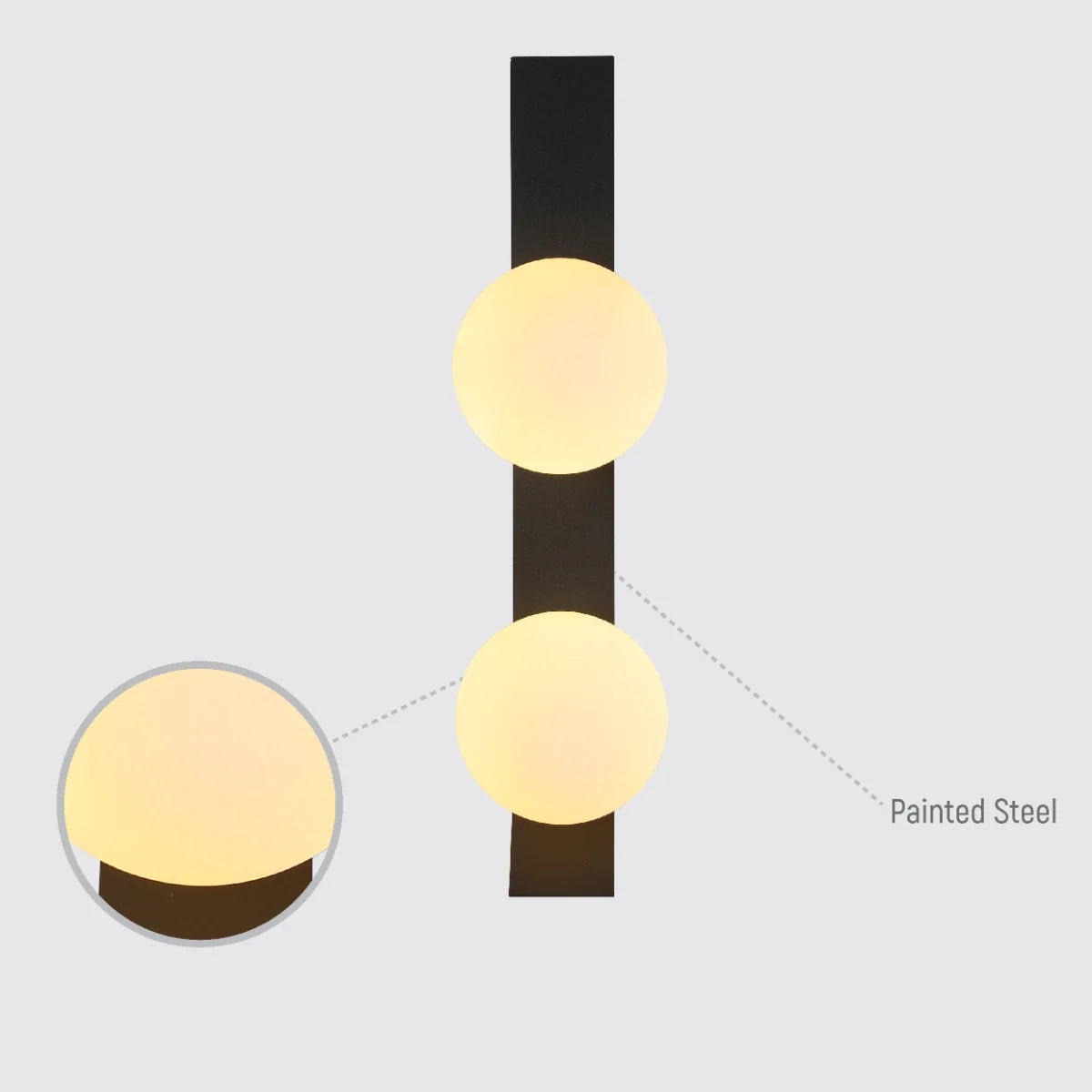 Adjustable Opal Glass Globe Wall Light