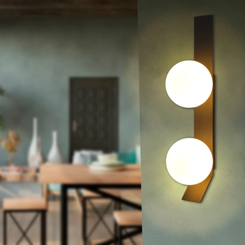 Adjustable Opal Glass Globe Wall Light