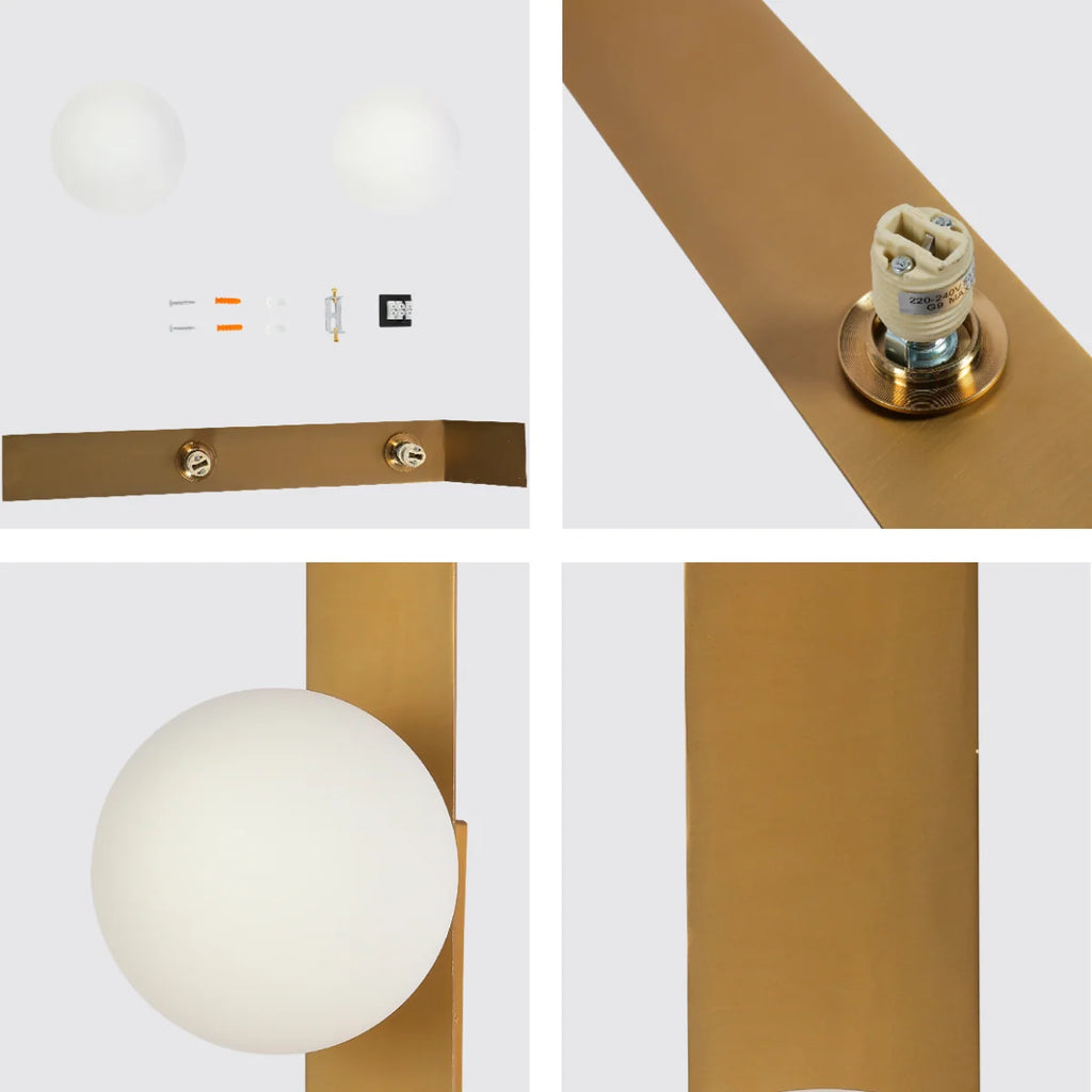 Adjustable Opal Glass Globe Wall Light