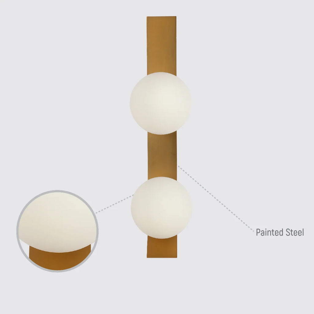 Adjustable Opal Glass Globe Wall Light