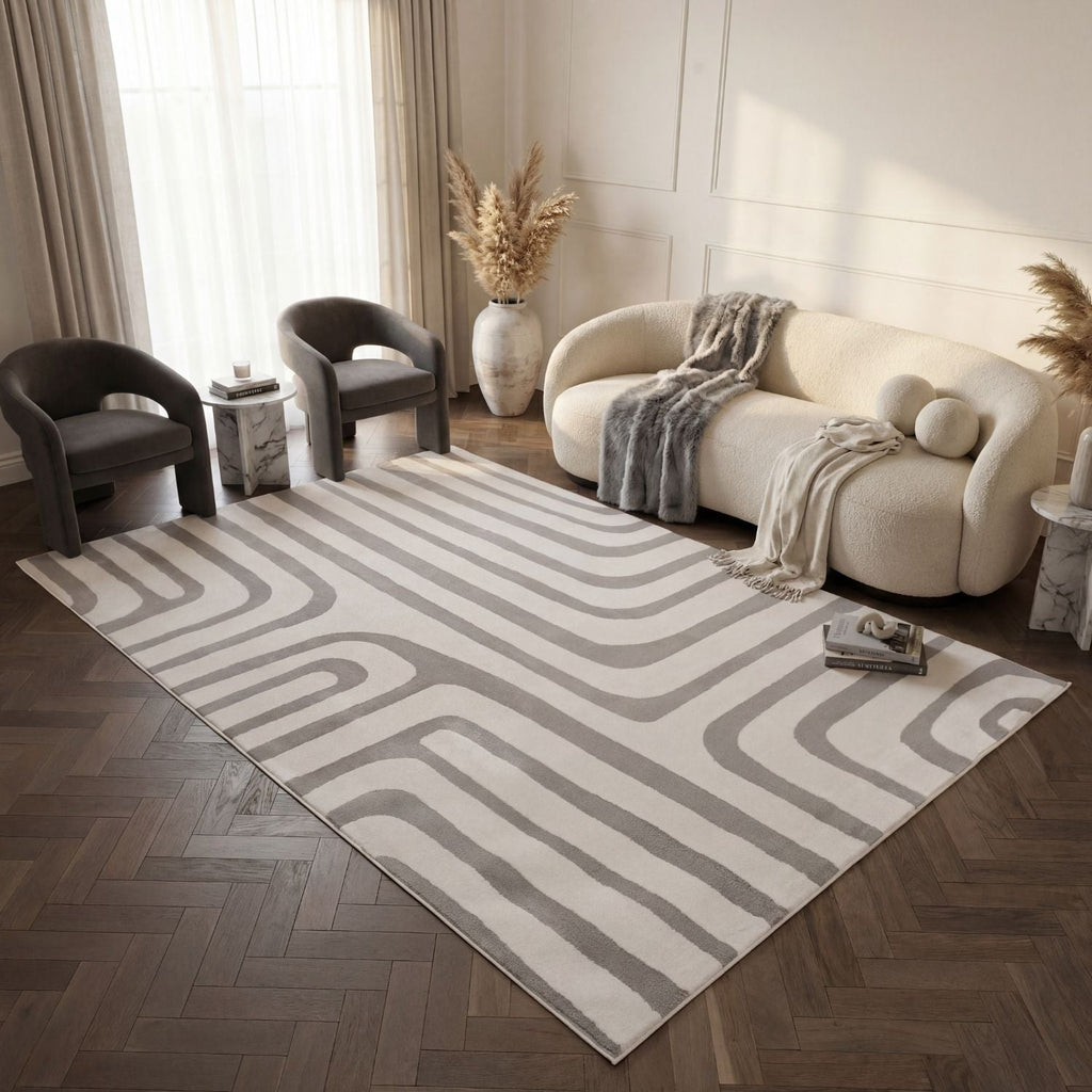 Modern Grey Geometric Rug