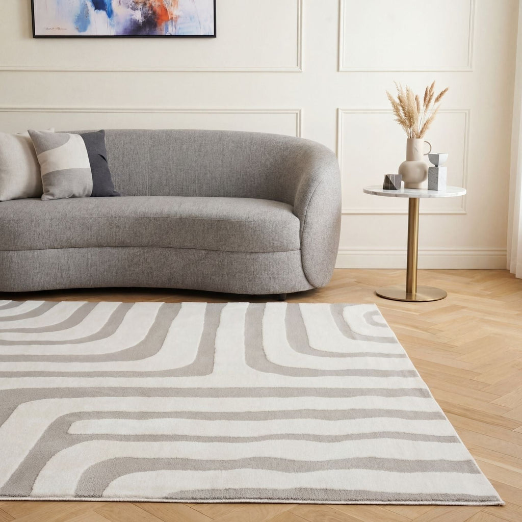 Modern Grey Geometric Rug