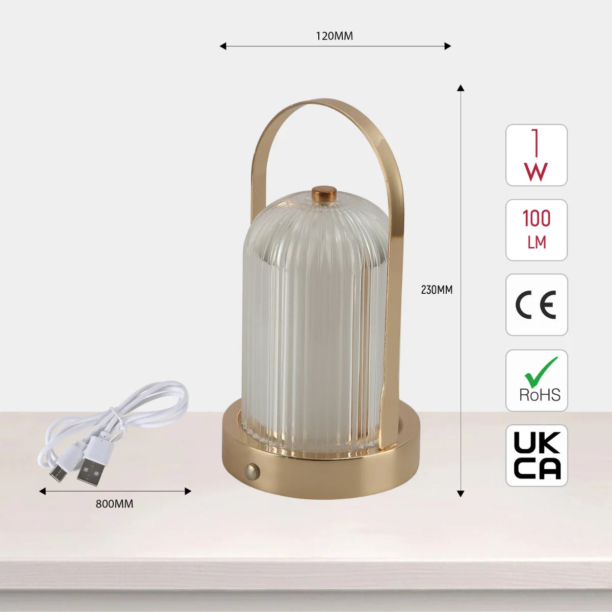 Gleam Guard Rechargeable LED Lantern Table Lamp