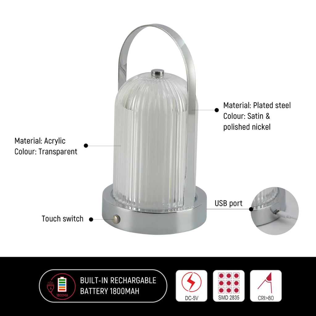 Gleam Guard Rechargeable LED Lantern Table Lamp