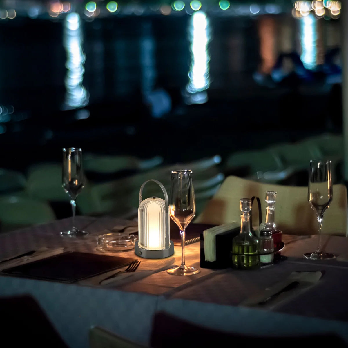 Gleam Guard Rechargeable LED Lantern Table Lamp