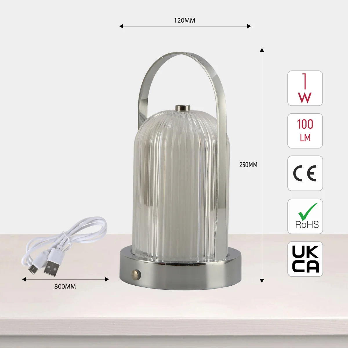 Gleam Guard Rechargeable LED Lantern Table Lamp
