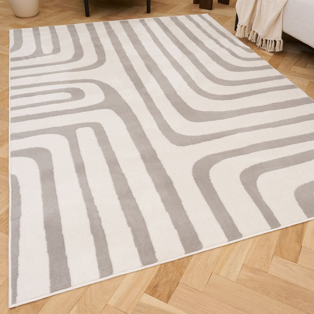 Modern Grey Geometric Rug