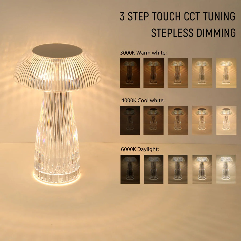 Lumi Crystal Touch Rechargeable LED Table Lamp