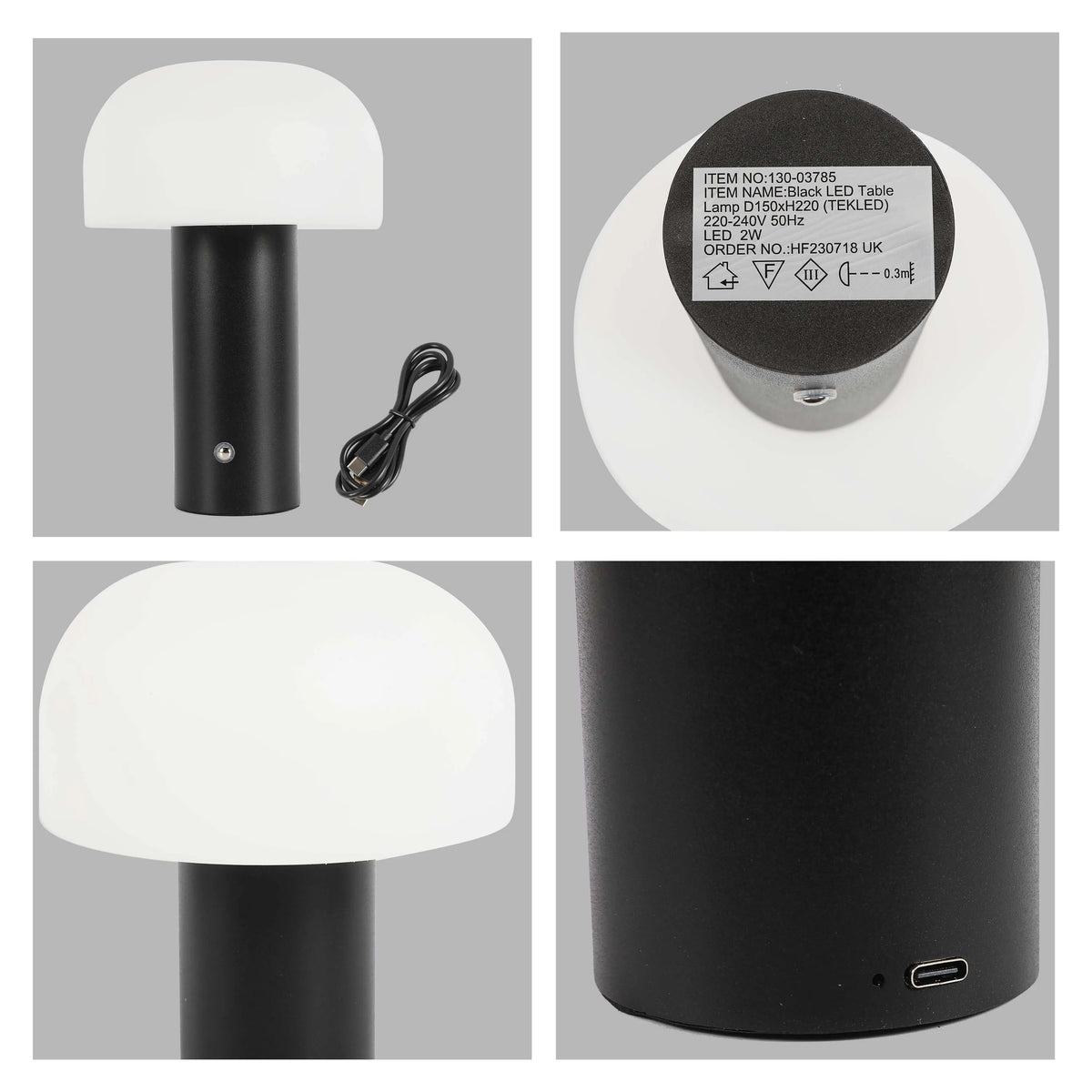Modern Mushroom Rechargeable LED Table Lamp