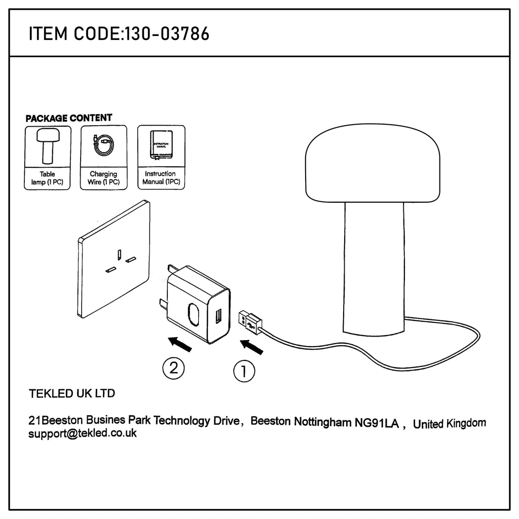 Modern Mushroom Rechargeable LED Table Lamp