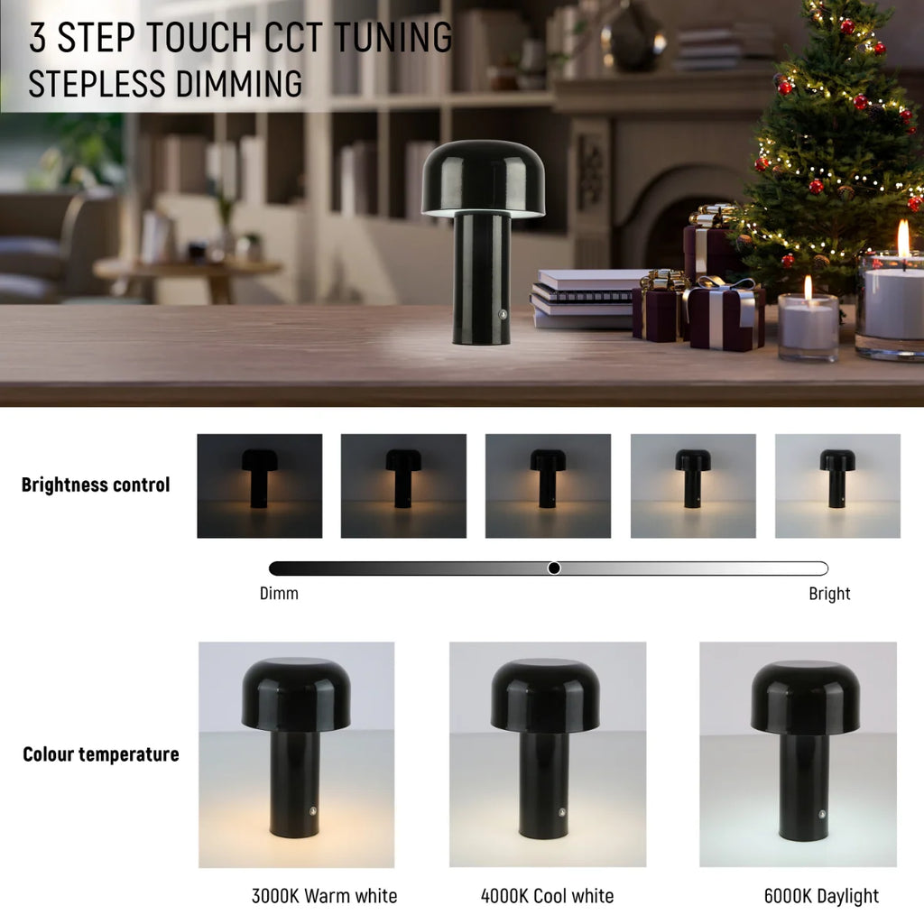 Modern Mushroom Rechargeable LED Table Lamp
