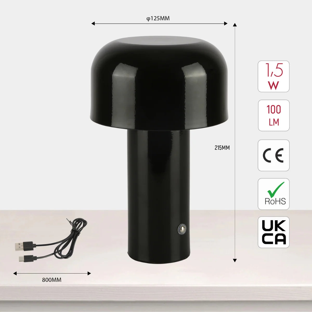 Modern Mushroom Rechargeable LED Table Lamp
