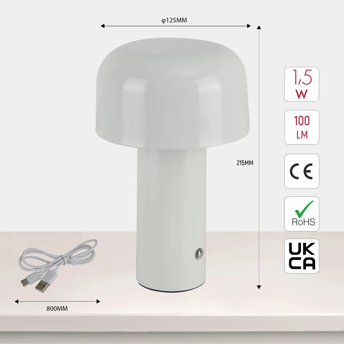 Modern Mushroom Rechargeable LED Table Lamp